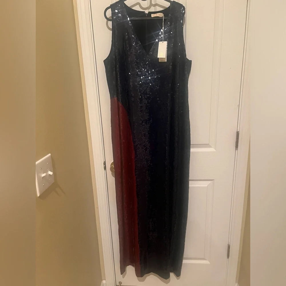 Tory Burch Ophelia Color Block Sequin Dress